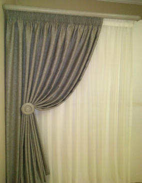 Multi Tape Curtain with rod and holdback